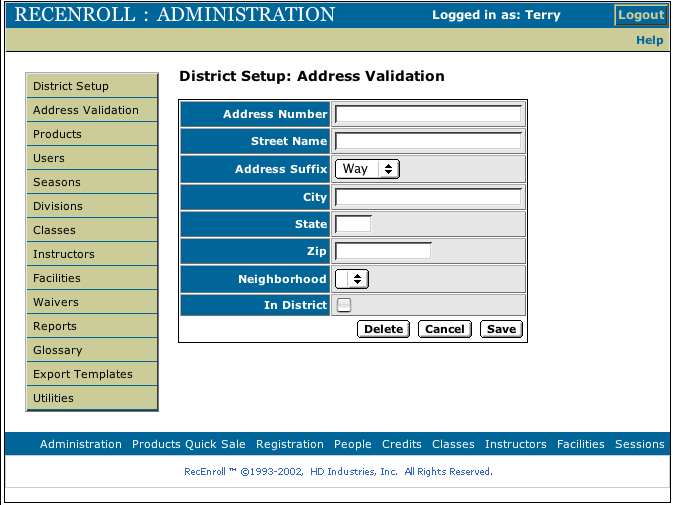 Address Setup 1