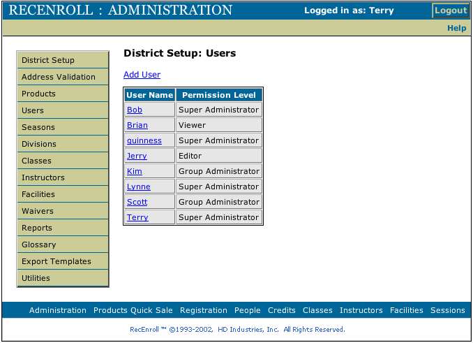 Users Setup 1